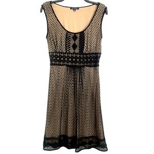 MAX EDITION Black Lace Embroidered Midi Dress Women’s Small